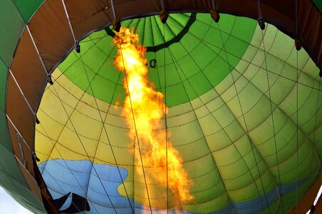 Hot air balloon rides burner interior view