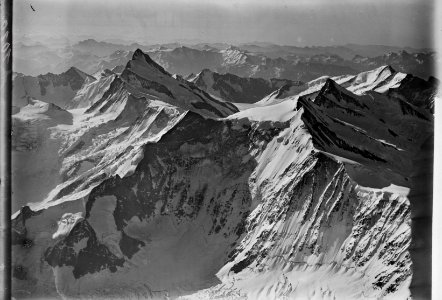 ETH-BIB-Finsteraarhorn, Grindelwalder Fiescherhörner v. N. aus 4500 m-Inlandflüge-LBS MH01-001010
