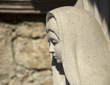 Religious icon guadalupe sculpture