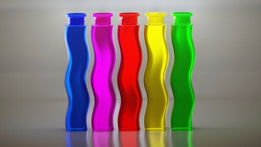 Glass bottles decoration bright