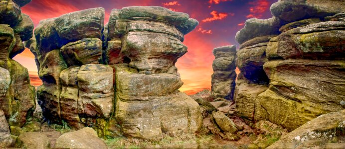 Sunset nature stone
