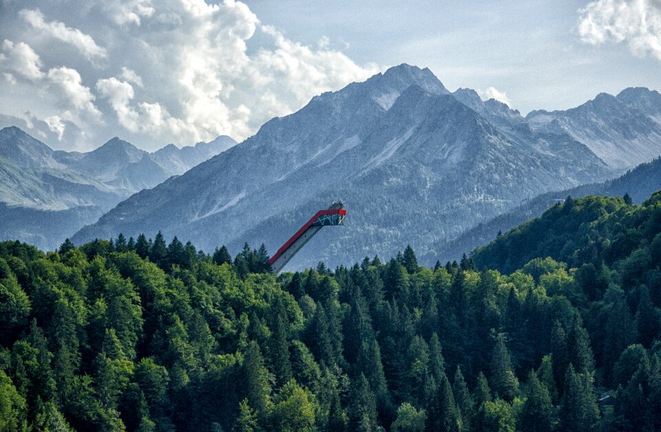 Mountains forest trees