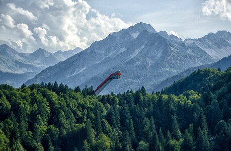 Mountains forest trees