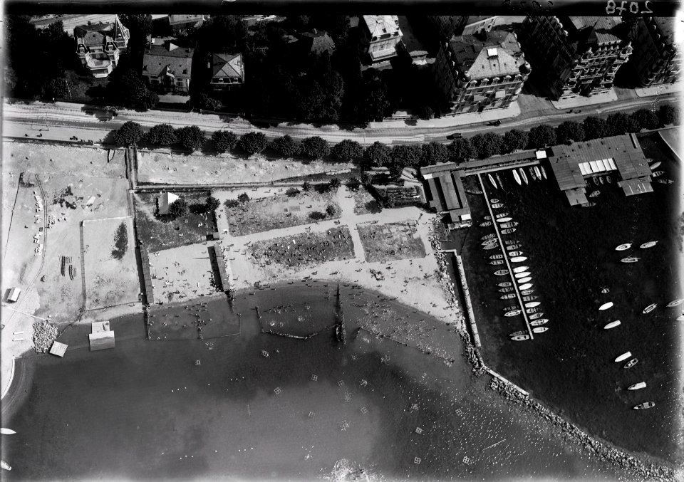ETH-BIB-Genf = Genève, Les Eaux-Vives plage, Strandbad aus 100 m-Inlandflüge-LBS MH01-002078