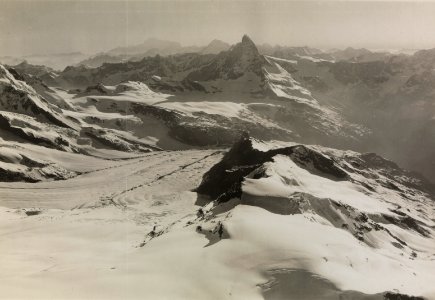 ETH-BIB-Gornergrat, Matterhorn, Grand Combin, Mont Blanc v. O. aus 4400 m-Inlandflüge-LBS MH01-005669