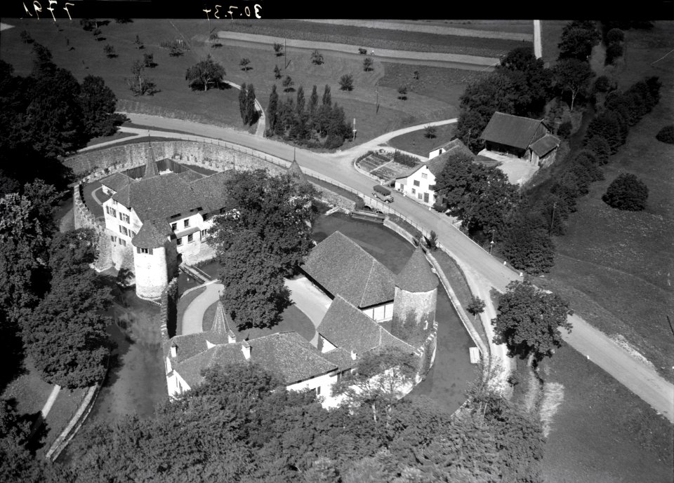 ETH-BIB-Hallwil, Schloss Hallwil aus 100 m-Inlandflüge-LBS MH01-007791