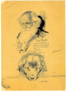 ETH-BIB-Heim, Albert (1849-1937) mit Hund und Spazierstock-Portrait-Portr 10612 photo