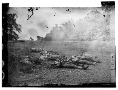 Gettysburg, Pa. Confederate dead at the edge of the Rose woods, July 5, 1863 LOC cwpb.00830