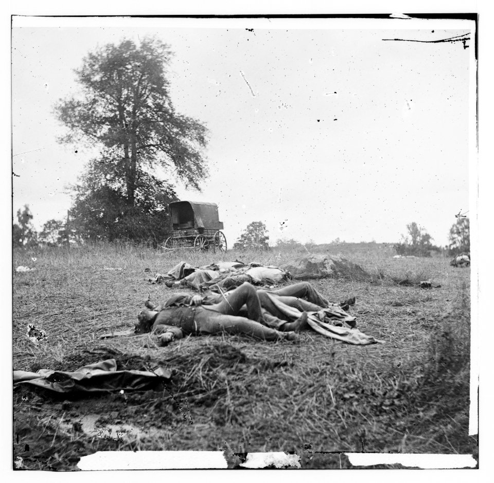 Gettysburg, Pennsylvania. (Confederate dead gathered for burial, July 5, 1863) LOC cwpb.00908