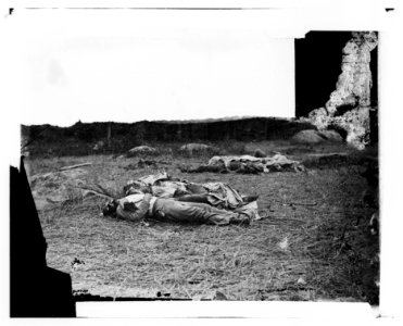 Gettysburg, Pennsylvania. Confederate soldiers as they fell near the center of the battlefield LOC cwpb.00850
