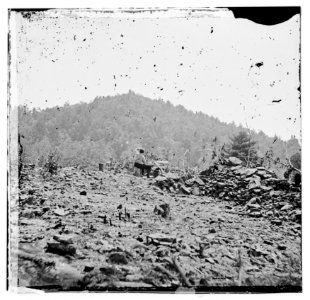 Gettysburg, Pennsylvania. Big Round Top from entrenchments on Little Round Top LOC cwpb.01653