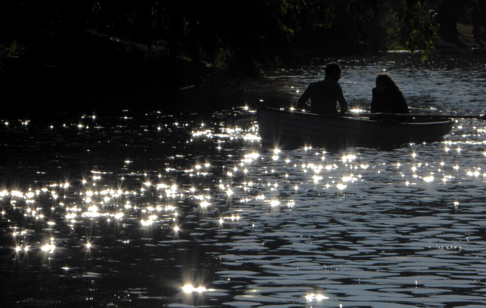 Blue canoes sail