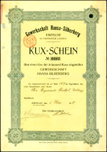 Gewerkschaft Hansa-Silberberg 1908