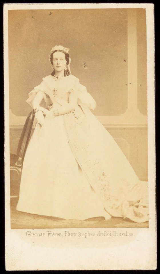 Ghémar, Frères - carte de visite, Portret van koningin Marie-Henriette