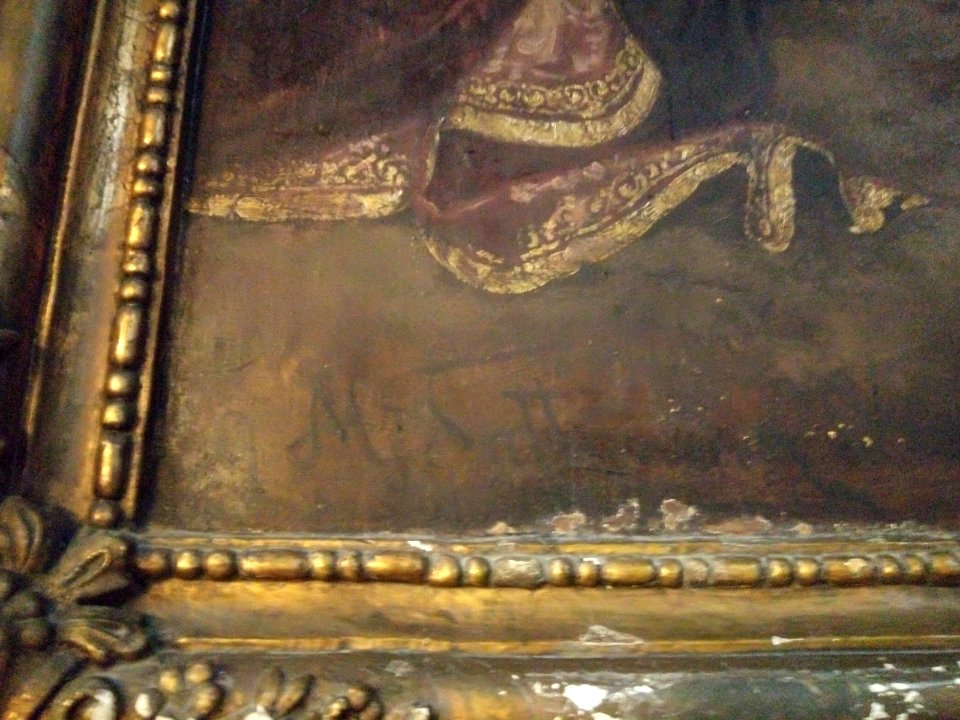 Gheorghe Tattarescu - Șelari - Semnătură pe pictură murală