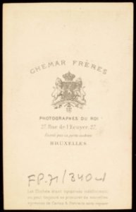 Ghémar, Frères - carte de visite, achterzijde (P 1971 0340 0001)