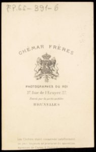 Ghémar, Frères - carte de visite, achterzijde (P 1965 0391 0006)