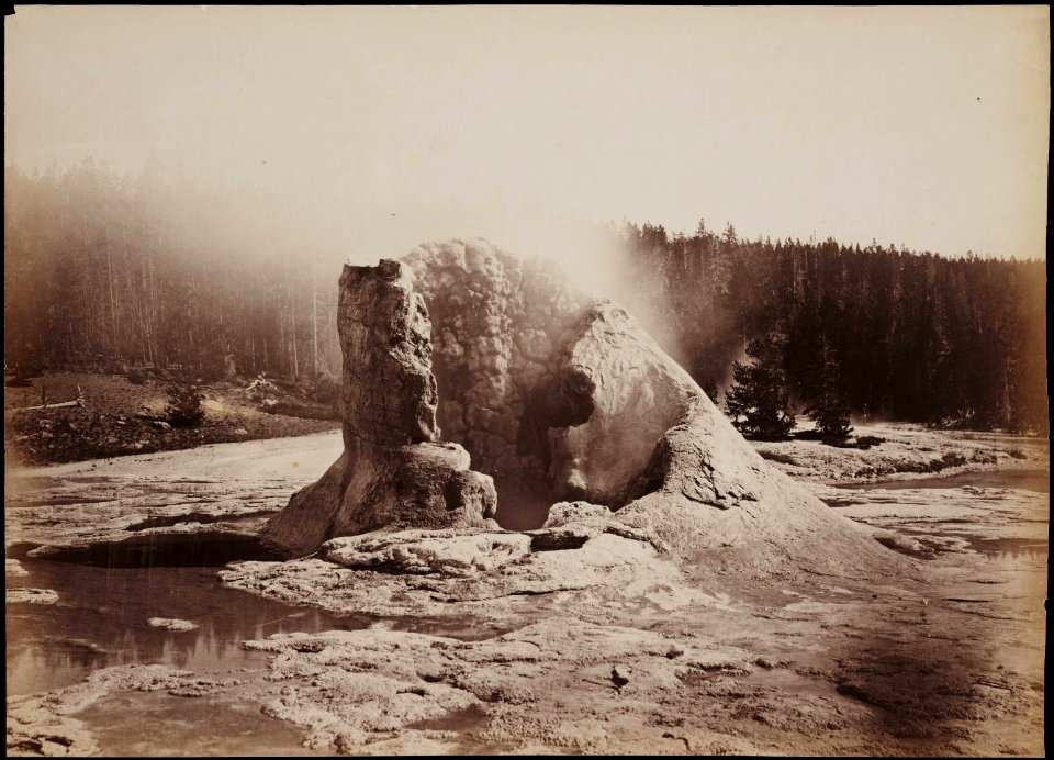 Giant Geyser Upper Geyser Basin Yellowstone National Park by Carleton E Watkins
