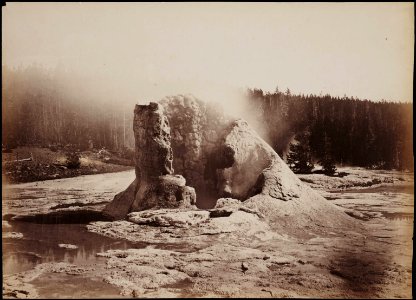 Giant Geyser Upper Geyser Basin Yellowstone National Park by Carleton E Watkins