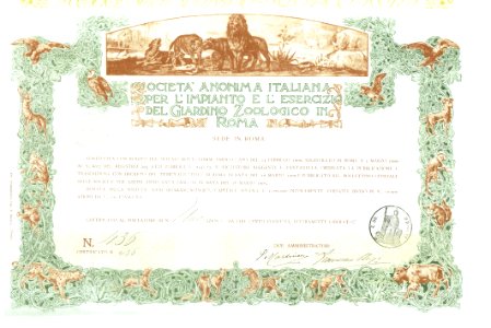 Giardino Zoologico in Roma 1909