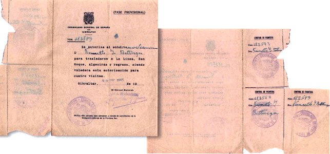 Gibraltar-LaLinea-Algeciras-4Pass 1945
