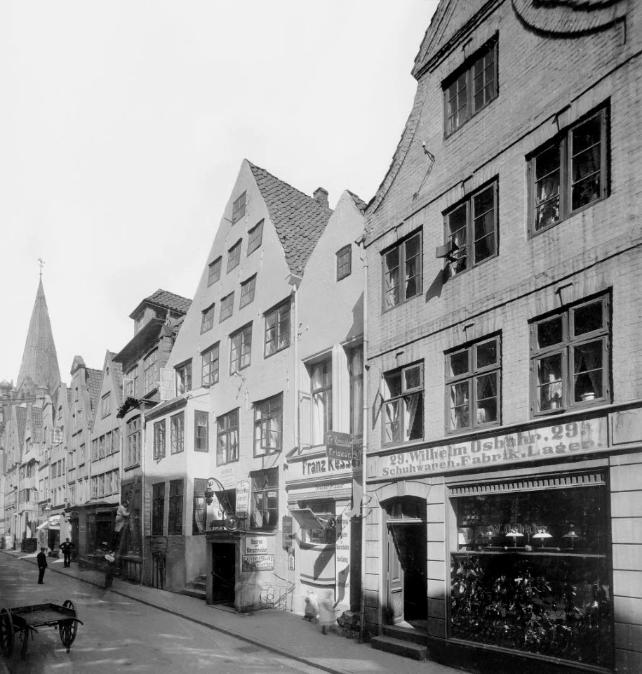 Giebelhäuser in der nördlichen Schuhmacherstraße (Kiel 44.616)