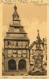 Gießen, Hessen - Rathaus und Kriegerdenkmal (Zeno Ansichtskarten)