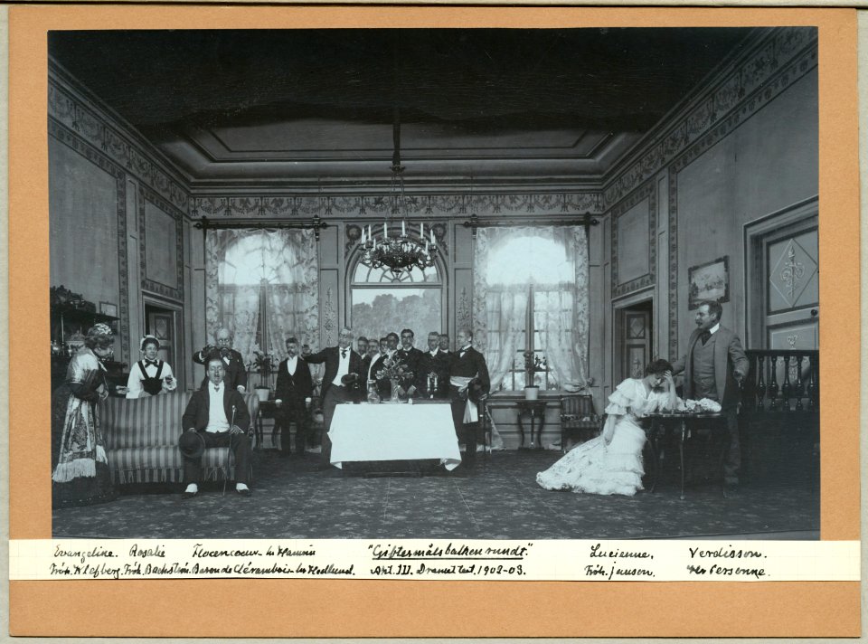 Giftermålsbalken rundt, Dramatiska teatern 1903. Föreställningsbild - SMV - H14 036