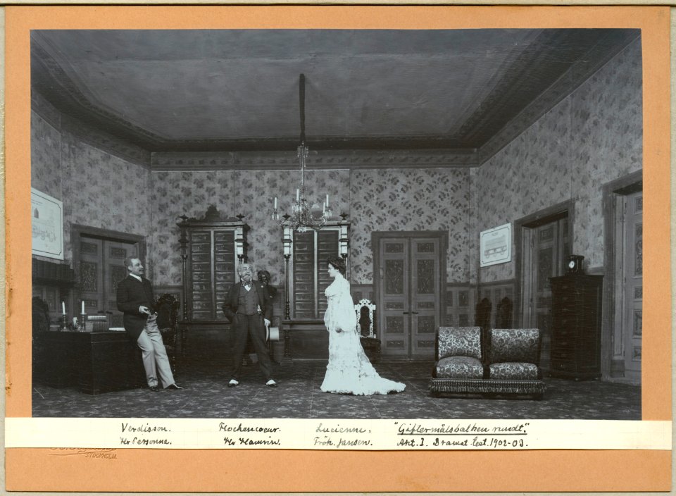 Giftermålsbalken rundt, Dramatiska teatern 1903. Föreställningsbild - SMV - H14 034