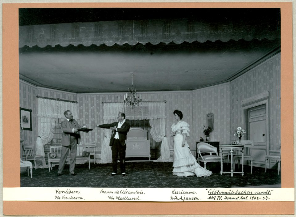 Giftermålsbalken rundt, Dramatiska teatern 1903. Föreställningsbild - SMV - H14 037