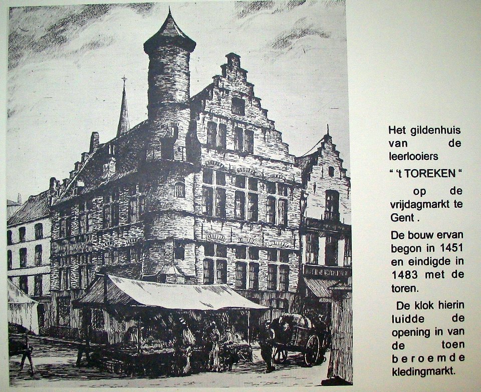 Gildenhuis van de leerlooiers t TOOREKEN op de vrijdagmarkt te Gent