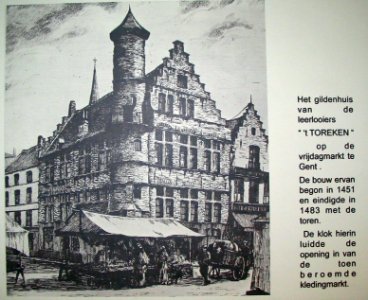 Gildenhuis van de leerlooiers t TOOREKEN op de vrijdagmarkt te Gent