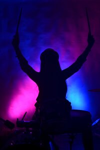 Backlight musician female