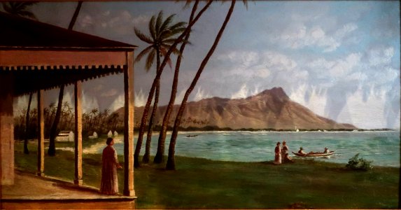Diamond Head from the C. R. Bishop Residence, Waikiki, attrib. Margaret Girvin Gillin
