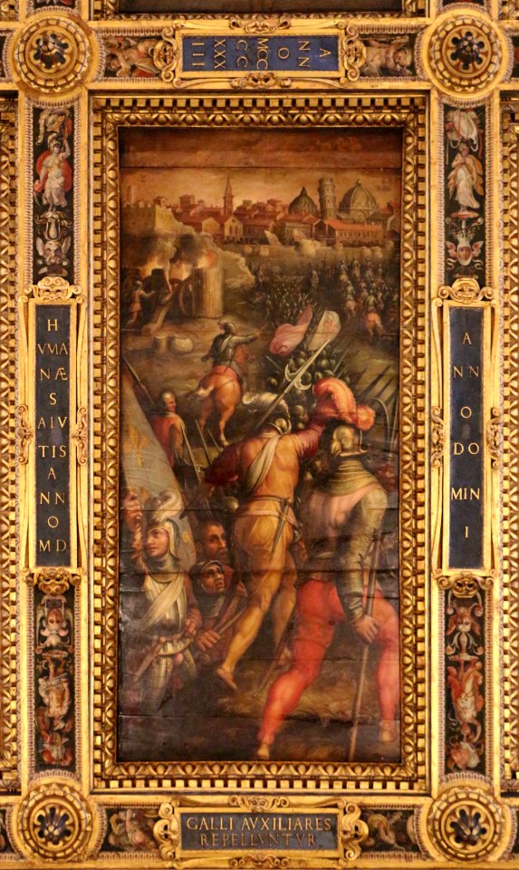 Giorgio vasari e aiuti, battaglia di barbagianni, presso pisa, 1563-65, 01