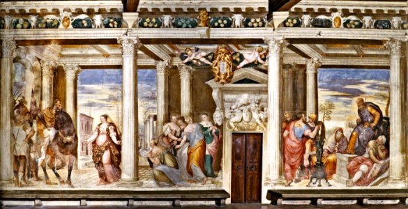 Giovanni Antonio Fasolo, Castello Porto Colleoni Thiene, Sofonisba before Masinissa - Mucius Scaevola