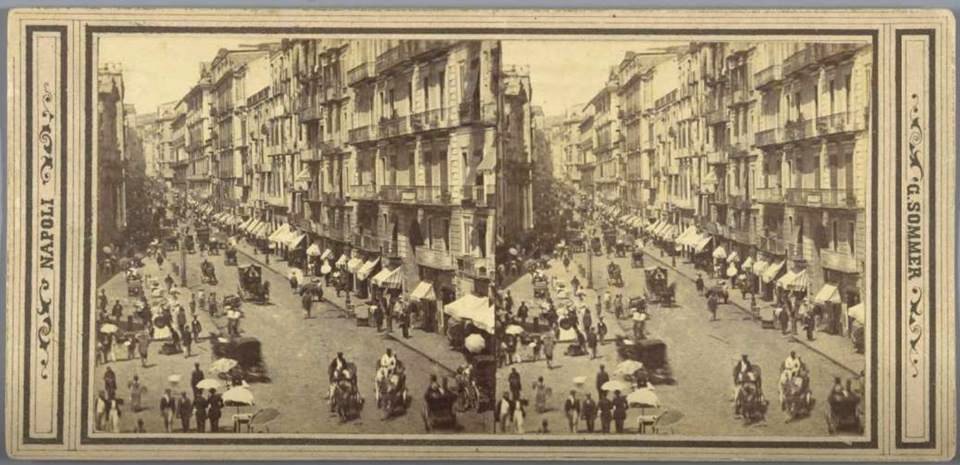 Giorgio Sommer (1834-1914), via Toledo (stereo)