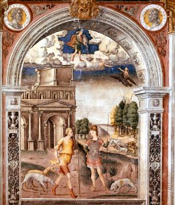 Giovanni Maria Falconetto, Mantua, Palazzo d'Arco, Sala dello Zodiaco, Sign of Aquarius