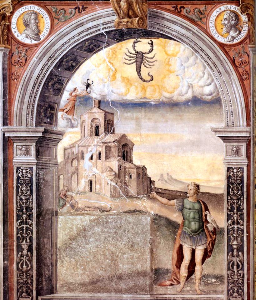 Giovanni Maria Falconetto, Mantua, Palazzo d'Arco, Sala dello Zodiaco, Sign of Scorpio