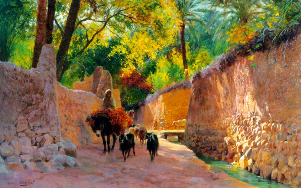 Eugène Alexis Girardet - Sur le chemin du marché