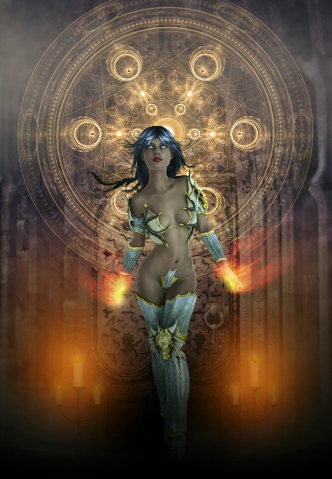 Witch warrior woman
