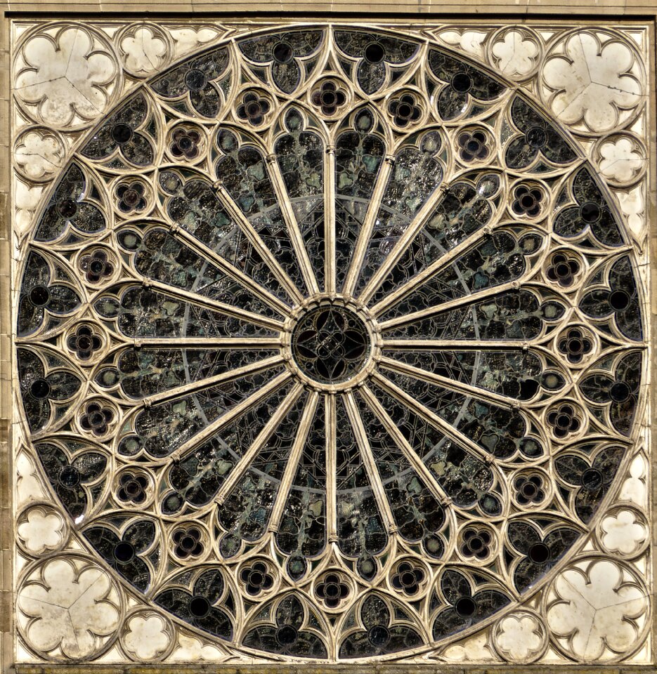 Rose window round glazed