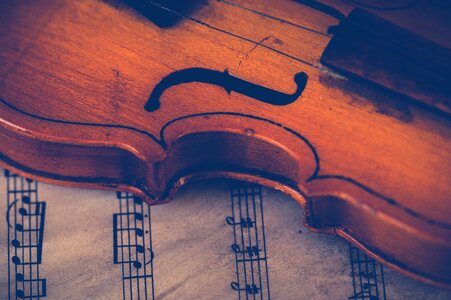 Classic musical instrument violins photo