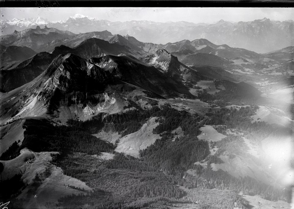 ETH-BIB-Le Moléson, Dent de Lys, Le Molard, Mont Blanc v. N. O. aus 2200 m-Inlandflüge-LBS MH01-004835
