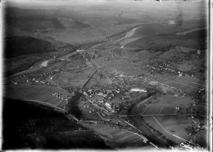 ETH-BIB-Limmat und Aare bei Turgi, Untersiggenthal v. S. O. aus 1000 m-Inlandflüge-LBS MH01-001286