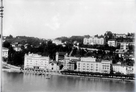 ETH-BIB-Lugano, Quai mit Hotels aus 50 m-Inlandflüge-LBS MH01-001988
