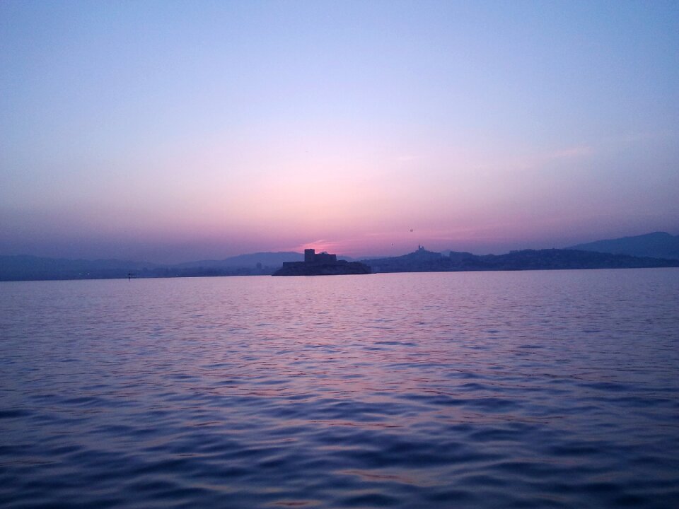 Sunset castle sea