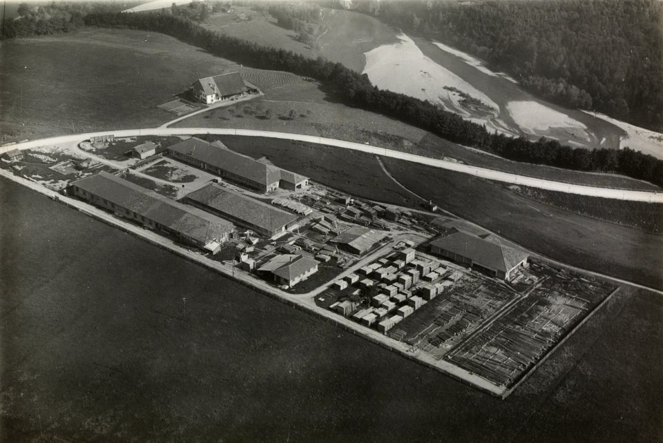 ETH-BIB-Marly, Winckler & Cie an der Route de Fribourg, Holzbau, Fabrikation von Wohnhäusern und Chalets in Holz-Inlandflüge-LBS MH03-1569