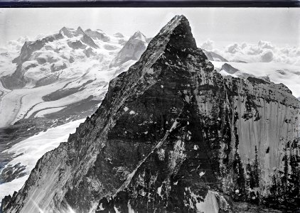 ETH-BIB-Matterhorngipfel, Monte Rosa Gruppe v. N. W. aus 4400 m-Inlandflüge-LBS MH01-005170