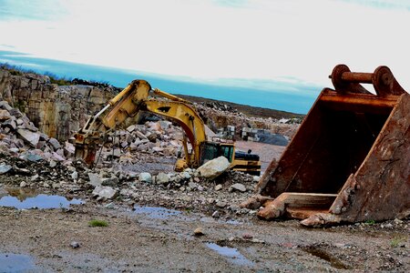 Backhoe bucket site machine photo